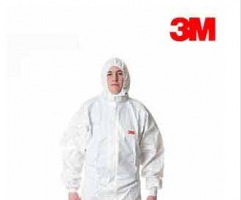 3M 4535白色带帽连体防护服